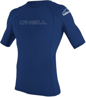 O'Neill Basic Skins S/S Rashguard Surfshirt - Maat L  - Mannen - donkerblauw - wit