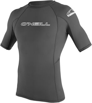 O'Neill Basic Skins S/S Rashguard Surfshirt - Maat XL  - Mannen - donkergrijs - wit