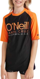 O'Neill Essentials Cali S/S Skin Shirt Jongens zwart - oranje - 128/134