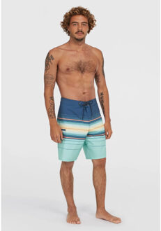 O'Neill Heren boardshort lang zwemshort hyperfreak heat stripe 21" donkerblauw/blauw gestreept Veelkleurig - 33