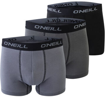 O'Neill Heren boxershorts trunks 900003 effen grijs/zwart 3-pack - maat M Veelkleurig
