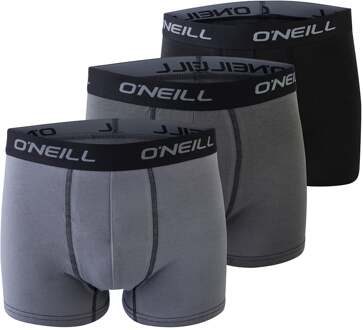 O'Neill Heren boxershorts trunks 900003 effen grijs/zwart 3-pack Print / Multi - XL