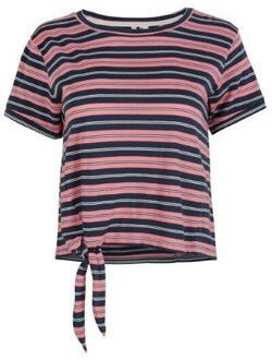 O'Neill lw striped knotted t-shirt - Roze