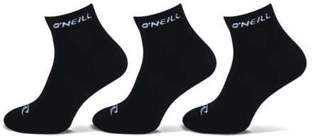 O'Neill Sneakersokken unisex quarter 3-pack - maat 35-38 Zwart
