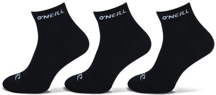 O'Neill Sneakersokken unisex quarter 3-pack Zwart - 39-42