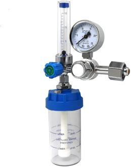 O2 Flow Meter Gas Regulator Flowmeter Medical Oxygen Inhalers Pressure Reducer Humidifying Cups Color Random Free shipping