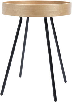 Oak Tray Bijzettafel Ø 46,5 cm Bruin, Zwart