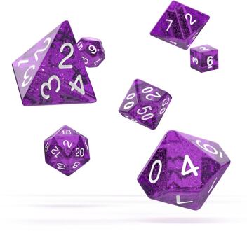 Oakie Doakie Dice RPG 7 Dice Set Speckled Purple