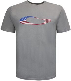 Oakley Korte Mouw Crew Neck Grijs Heren Ellipse USA T-Shirt 457355 24L - maat S