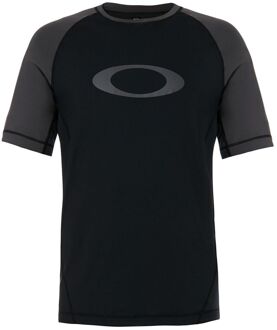 Oakley Korte Mouw Crew Neck Zwart Heren Rashguard Lycra T-Shirt 482399 02E