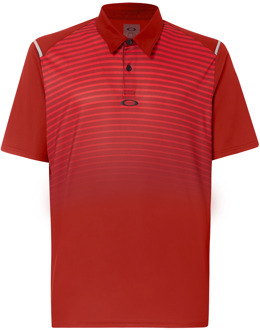 Oakley Korte Mouw Rood Gestreept Heren Golf Poloshirt 434229 80U - S