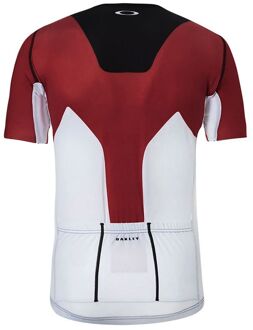Oakley Korte Mouw Zip Up Zwart Rood Heren Fietst-shirt 434144 465 - maat Zwart/rood