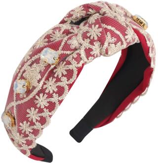 Oaoleer High-End Luxe Haaraccessoires Vrouwen Mesh Kant Holle Diamanten Geknoopt Hoofdband Meisjes Haarband Hoofddeksels 4