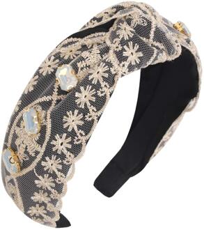 Oaoleer High-End Luxe Haaraccessoires Vrouwen Mesh Kant Holle Diamanten Geknoopt Hoofdband Meisjes Haarband Hoofddeksels 5