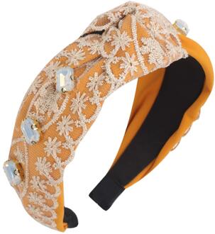 Oaoleer High-End Luxe Haaraccessoires Vrouwen Mesh Kant Holle Diamanten Geknoopt Hoofdband Meisjes Haarband Hoofddeksels 6