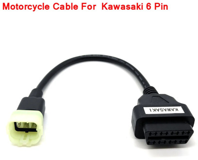 OBD Motorcycle Cable For Kawasaki 6 Pin Plug Cable Diagnostic Cable 6Pin to OBD2 16 pin Adapter