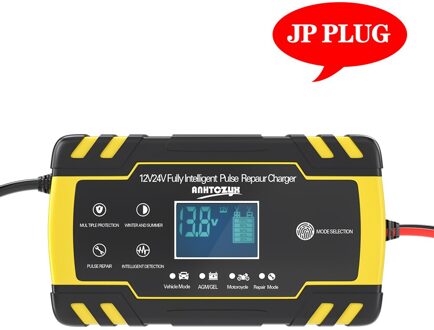 OBD2 24V 4A 12V 8A Volledige Automatische Auto Acculader Puls Reparatie Lcd-scherm Smart Snel Opladen Agm deep Cycle Gel Lood-zuur A 12V 8A 24V 4A JP