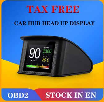 OBD2 Hud P10 Auto Head-Up Display Obd Digitale Temperatuurmeter Speed Meter Koelvloeistof Temperatuur Display Alarm