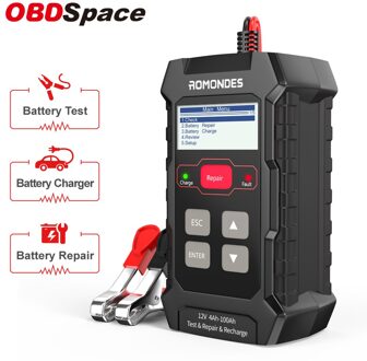 Obdspace RD510 12V Auto Batterij Tester Nat Droog Agm Lader Batterij Puls Reparatie Test 3 In 1 Opladen Cricut belasting Analyzer Tool