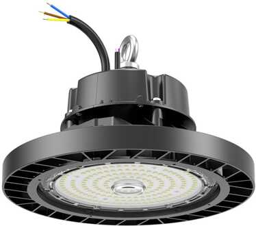 Oberon - LED High Bay - 100 Watt 19.000 Lumen - 190lm/W - 4000K Neutraal wit - IP65 waterdicht - IK09 - 1-10V Dimbaar - Sosen Driver - Ra80 Zwart