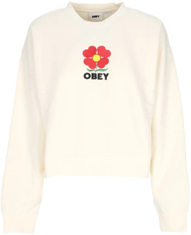 Obey Amelia Crew Fleece Sweatshirt Obey , Beige , Dames - L,S