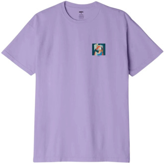 Obey Bedrukt T-shirt Obey , Purple , Heren - S