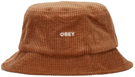 Obey Bold Cord Bucket Hat - Bruin Obey , Brown , Heren - ONE Size