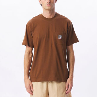 Obey Casual t-shirt heren - maat S Bruin