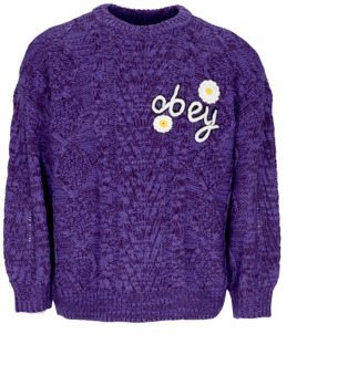 Obey Flora Passion Flower Sweater Obey , Purple , Dames - M,S,Xs