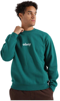 Obey Klassieke Crewneck Sweatshirt Obey , Green , Heren - XS