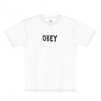 Obey Klassieke Tee - Streetwear Collectie Obey , White , Heren - XL