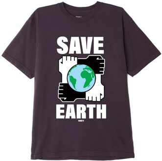 Obey Save The Earth Casual T-shirt Heren S Zwart