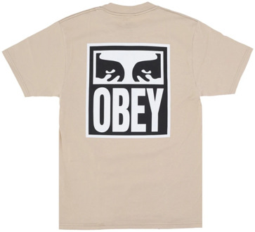 Obey Streetwear Eyes Icon 2 T-Shirt Obey , Beige , Heren - 2Xl,Xl,L,M