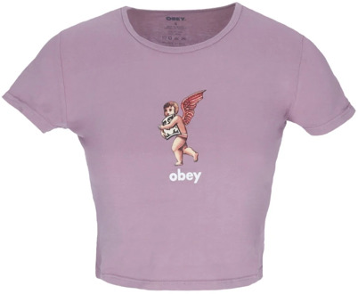 Obey T-Shirts Obey , Purple , Dames - M,S