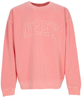Obey Zware Crew Fleece Sweatshirt Obey , Pink , Heren - Xl,L,S,Xs