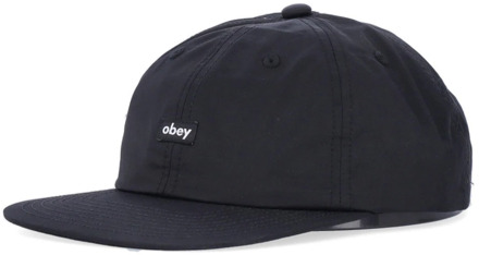 Obey Zwarte platte klep pet met verstelbare band Obey , Black , Heren - ONE Size