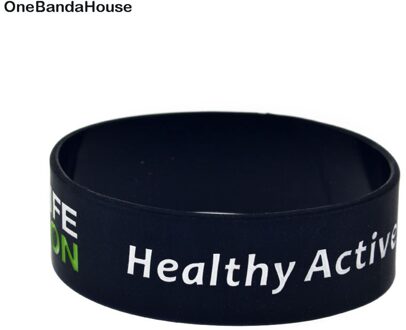Obh 25Pcs Gezonde Actieve Levensstijl 1 Inch Brede Siliconen Armband Slogan Sieraden