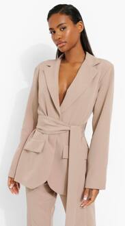 Obi Tie Taille Op Maat Gemaakte Blazer, Camel - 38