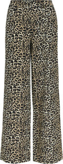 Object Objalba lisa wide pant print noos - maat 42 Bruin