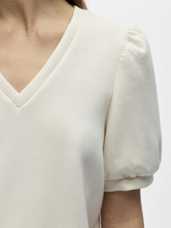 Object Objandrea s/s re v-neck top noos - maat L Wit