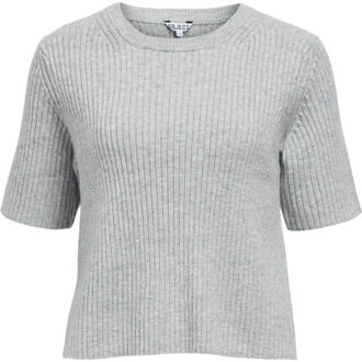 Object Objelva 2/4 re o-neck knit noos - maat M Grijs