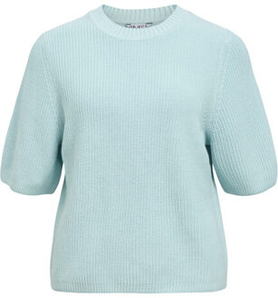 Object Objflo s/s re knit pullover noos Blauw - L