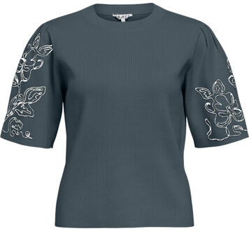 Object Objflora 2/4 re knit pullover 143 - maat L Wit