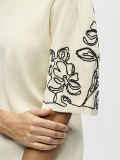 Object Objflora 2/4 re knit pullover 143 - maat M Beige