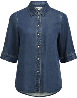 Object Objframe 2/4 re denim top noos Blauw - XL