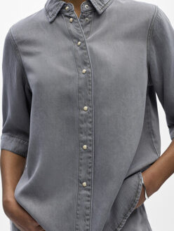 Object Objframe 2/4 re denim top noos - maat S Grijs