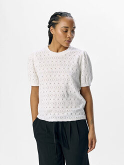 Object objlaila s/s re top noos 23045729 cloud dancer - maat XL Ecru