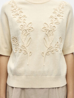 Object Objlaney rubin ss pullover noos - maat XL Beige