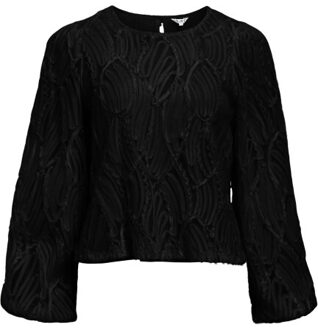 Object Objlucie l/s re o-neck top noos Zwart - 36