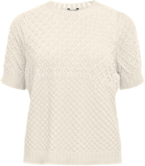 Object Objnoa s/s re knit pullover noos - maat M Wit